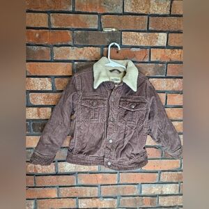Old navy kids brown fleece corduroy button-down jacket